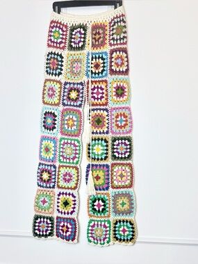 Handmade Crochet Granny Square Pants Boho Festival Hippie Cottagecore